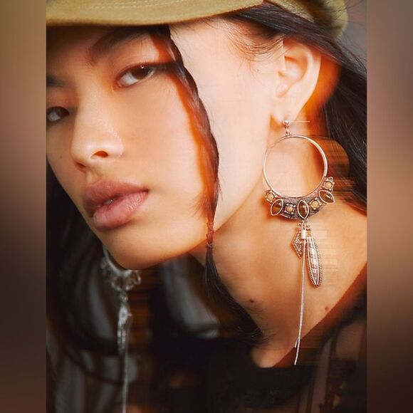 Free People Winona Hoops By - Pierre De Lune Dorée - Picture 2 of 5